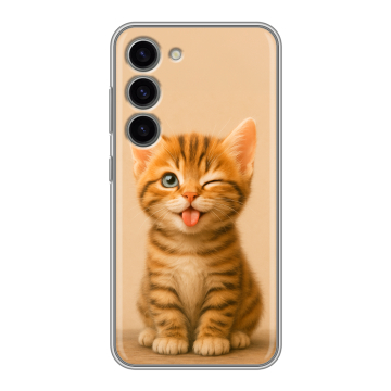 Силиконовый чехол на Samsung Galaxy S23 с принтом котенок Силиконовый чехол на Samsung Galaxy S23 с принтом котенок