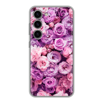 Силиконовый чехол на Samsung Galaxy S23 с принтом лавандовые розы Силиконовый чехол на Samsung Galaxy S23 с принтом лавандовые розы