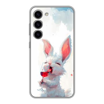 Силиконовый чехол на Samsung Galaxy S23 с принтом кролик зайчик Силиконовый чехол на Samsung Galaxy S23 с принтом кролик зайчик