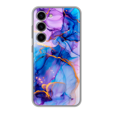 Силиконовый чехол на Samsung Galaxy S23 с принтом синий мрамор Силиконовый чехол на Samsung Galaxy S23 с принтом синий мрамор