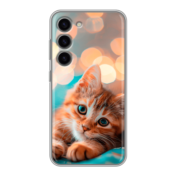 Силиконовый чехол на Samsung Galaxy S23 с принтом котик Силиконовый чехол на Samsung Galaxy S23 с принтом котик