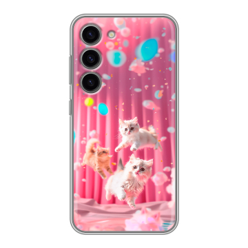 Силиконовый чехол на Samsung Galaxy S23 с принтом милые котики Силиконовый чехол на Samsung Galaxy S23 с принтом милые котики