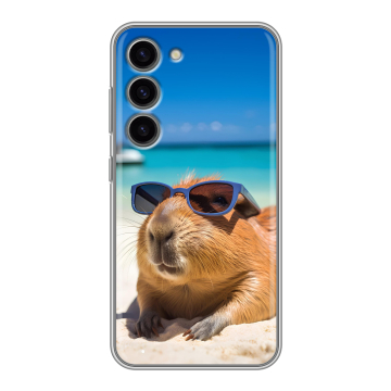 Силиконовый чехол на Samsung Galaxy S23 с принтом Капибара Силиконовый чехол на Samsung Galaxy S23 с принтом Капибара