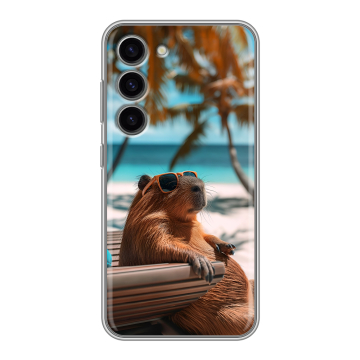 Силиконовый чехол на Samsung Galaxy S23 с принтом Капибара Силиконовый чехол на Samsung Galaxy S23 с принтом Капибара