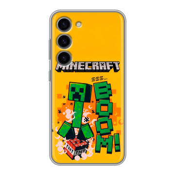Силиконовый чехол на Samsung Galaxy S23 с принтом Майнкрафт Minecraft