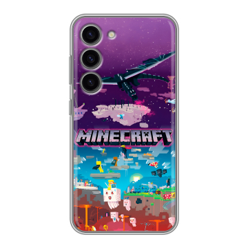 Силиконовый чехол на Samsung Galaxy S23 с принтом Майнкрафт Minecraft