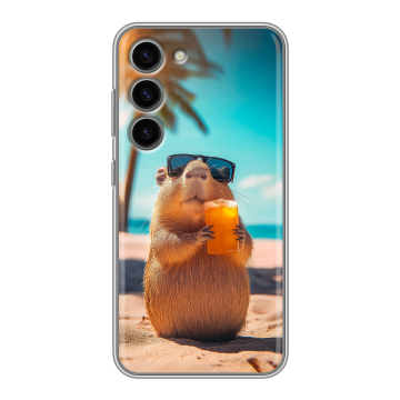 Силиконовый чехол на Samsung Galaxy S23 с принтом Капибара