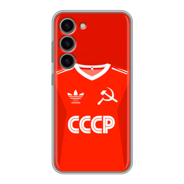 Силиконовый чехол на Samsung Galaxy S23 с принтом Флаг Герб СССР Силиконовый чехол на Samsung Galaxy S23 с принтом Флаг Герб СССР