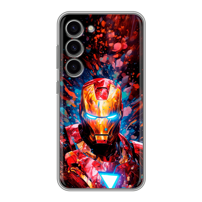 Силиконовый противоударный чехол на Samsung Galaxy S23 с принтом Железный человек Ironman Силиконовый противоударный чехол на Samsung Galaxy S23 с принтом Железный человек Ironman