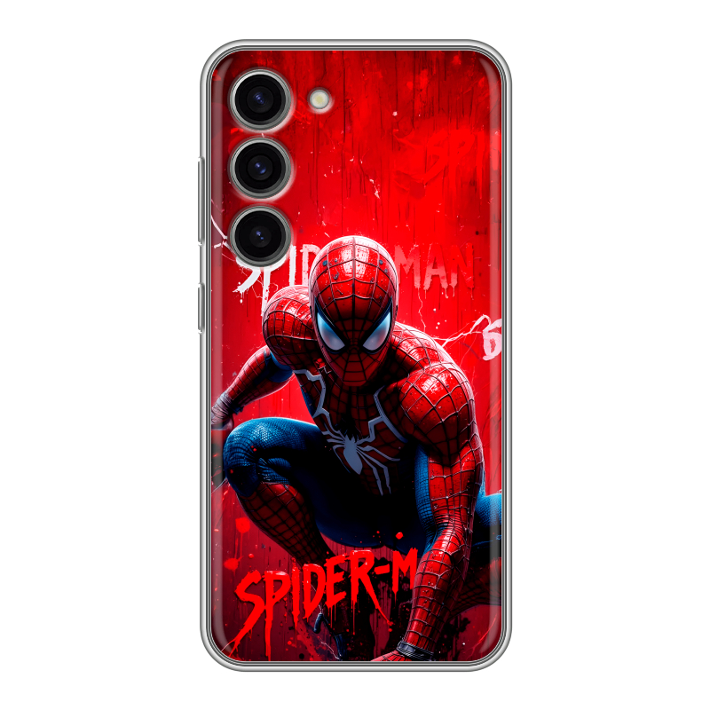 Силиконовый чехол на Samsung Galaxy S23 с принтом Spiderman Человек паук Силиконовый чехол на Samsung Galaxy S23 с принтом Spiderman Человек паук