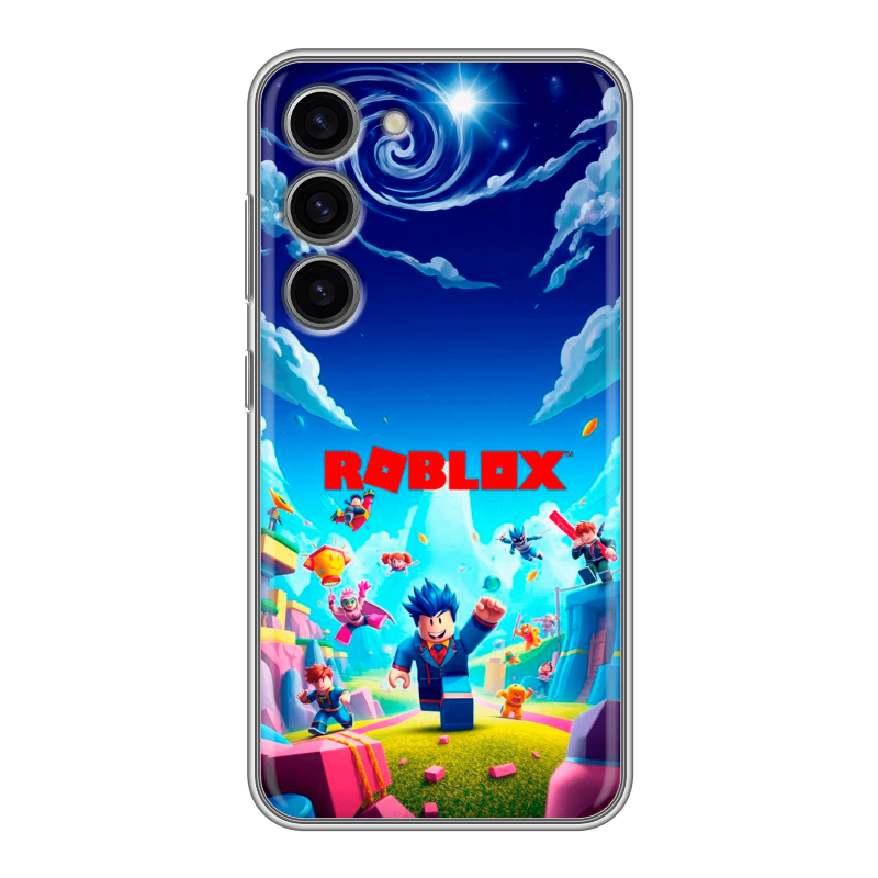 Силиконовый противоударный чехол на Samsung Galaxy S23 с принтом Roblox Роблокс Силиконовый противоударный чехол на Samsung Galaxy S23 с принтом Roblox Роблокс