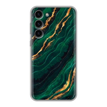 Силиконовый чехол на Samsung Galaxy S23 Plus с принтом Мрамор зеленое золото Силиконовый чехол на Samsung Galaxy S23 Plus с принтом Мрамор зеленое золото