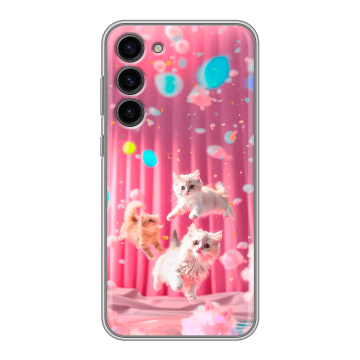 Силиконовый чехол на Samsung Galaxy S23 Plus с принтом милые котики Силиконовый чехол на Samsung Galaxy S23 Plus с принтом милые котики