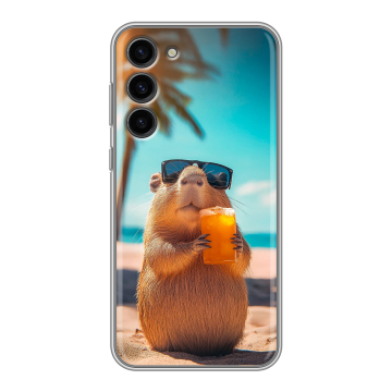 Силиконовый чехол на Samsung Galaxy S23 Plus с принтом Капибара Силиконовый чехол на Samsung Galaxy S23 Plus с принтом Капибара