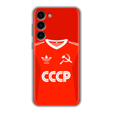 Силиконовый чехол на Samsung Galaxy S23 Plus с принтом Флаг Герб СССР Силиконовый чехол на Samsung Galaxy S23 Plus с принтом Флаг Герб СССР