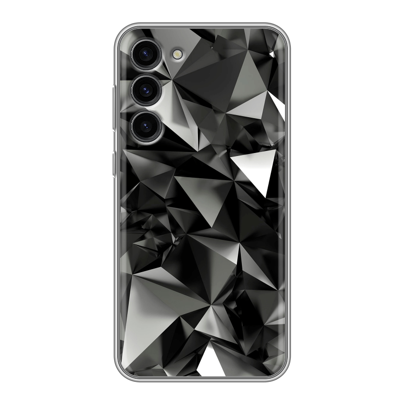 Силиконовый противоударный чехол на Samsung Galaxy S23 Plus с принтом Черные кристаллы Силиконовый противоударный чехол на Samsung Galaxy S23 Plus с принтом Черные кристаллы