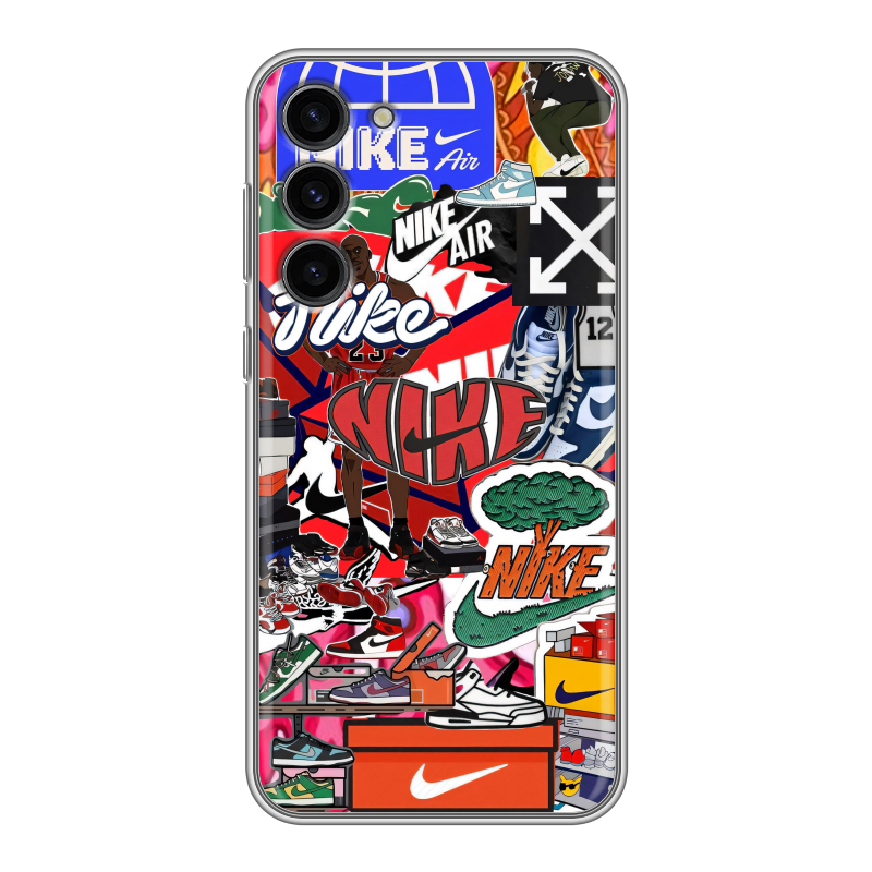 Силиконовый чехол на Samsung Galaxy S23 Plus с принтом Найк Nike яркий Силиконовый чехол на Samsung Galaxy S23 Plus с принтом Найк Nike яркий