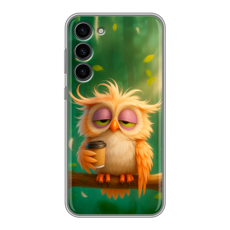 Силиконовый противоударный чехол на Samsung Galaxy S23 Plus с принтом сова Силиконовый противоударный чехол на Samsung Galaxy S23 Plus с принтом сова