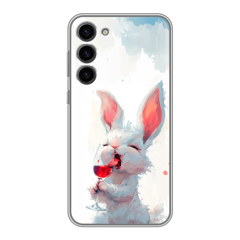 Силиконовый противоударный чехол на Samsung Galaxy S23 Plus с принтом кролик зайчик Силиконовый противоударный чехол на Samsung Galaxy S23 Plus с принтом кролик зайчик