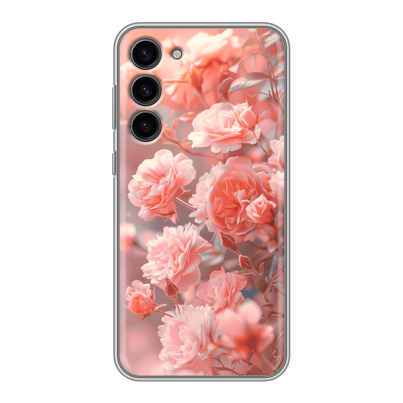 Силиконовый противоударный чехол на Samsung Galaxy S23 Plus с принтом Розы цветы Силиконовый противоударный чехол на Samsung Galaxy S23 Plus с принтом Розы цветы