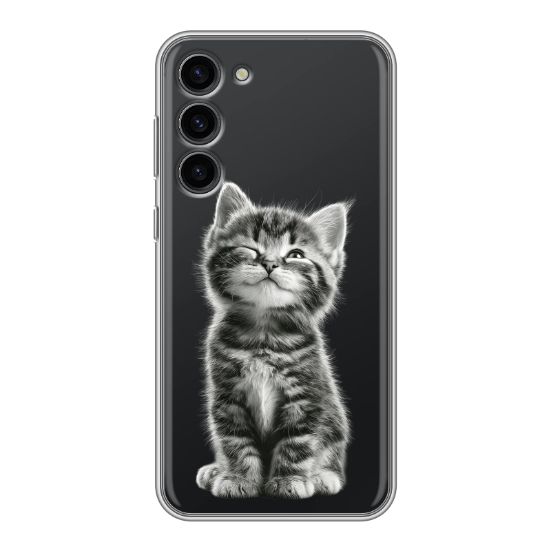Силиконовый противоударный чехол на Samsung Galaxy S23 Plus с принтом Котенок Силиконовый противоударный чехол на Samsung Galaxy S23 Plus с принтом Котенок
