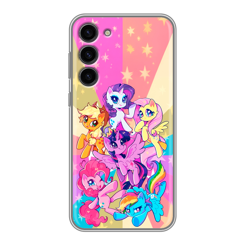 Силиконовый противоударный чехол на Samsung Galaxy S23 Plus с принтом My little pony Дружба чудо Силиконовый противоударный чехол на Samsung Galaxy S23 Plus с принтом My little pony Дружба чудо