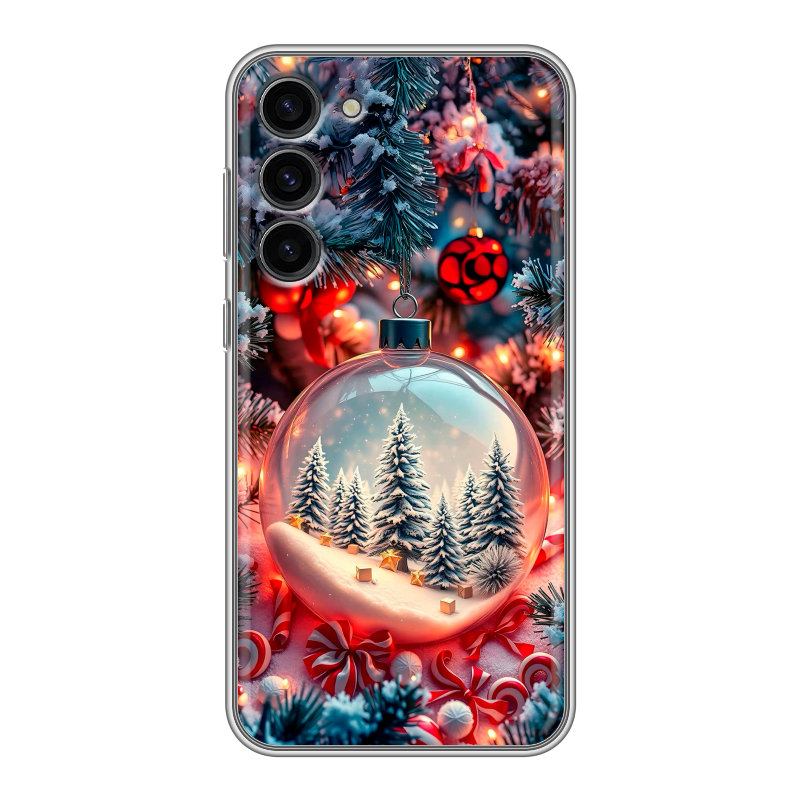 Силиконовый противоударный чехол на Samsung Galaxy S23 Plus с принтом Новый год Силиконовый противоударный чехол на Samsung Galaxy S23 Plus с принтом Новый год