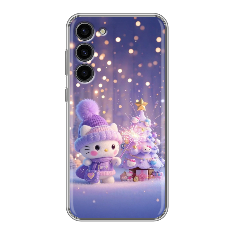 Силиконовый противоударный чехол на Samsung Galaxy S23 Plus с принтом Новый год Силиконовый противоударный чехол на Samsung Galaxy S23 Plus с принтом Новый год