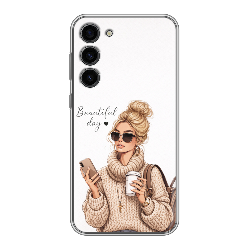 Силиконовый противоударный чехол на Samsung Galaxy S23 Plus с принтом женский Силиконовый противоударный чехол на Samsung Galaxy S23 Plus с принтом женский