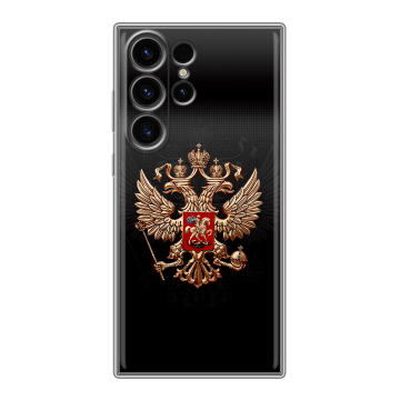 Силиконовый чехол на Samsung Galaxy S23 Ultra с принтом Герб России Силиконовый чехол на Samsung Galaxy S23 Ultra с принтом Герб России