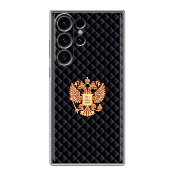 Силиконовый чехол на Samsung Galaxy S23 Ultra с принтом Герб России принт Силиконовый чехол на Samsung Galaxy S23 Ultra с принтом Герб России принт