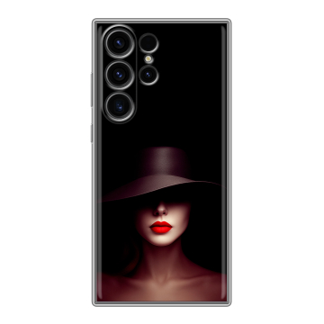 Силиконовый чехол на Samsung Galaxy S23 Ultra с принтом Девушка в шляпе Силиконовый чехол на Samsung Galaxy S23 Ultra с принтом Девушка в шляпе