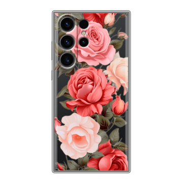 Силиконовый чехол на Samsung Galaxy S23 Ultra с принтом Розы