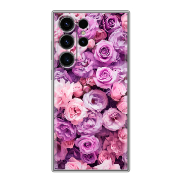 Силиконовый чехол на Samsung Galaxy S23 Ultra с принтом лавандовые розы