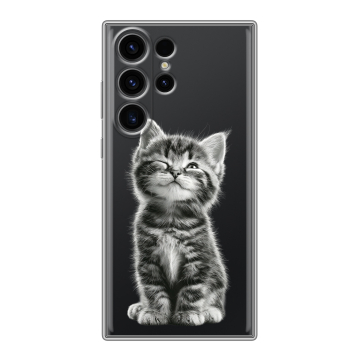 Силиконовый чехол на Samsung Galaxy S23 Ultra с принтом Котенок Силиконовый чехол на Samsung Galaxy S23 Ultra с принтом Котенок