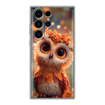 Силиконовый чехол на Samsung Galaxy S23 Ultra с принтом Милая сова
