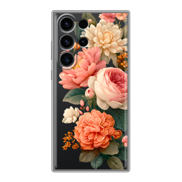 Силиконовый чехол на Samsung Galaxy S23 Ultra с принтом цветы