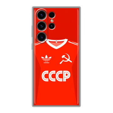 Силиконовый чехол на Samsung Galaxy S23 Ultra с принтом Флаг Герб СССР
