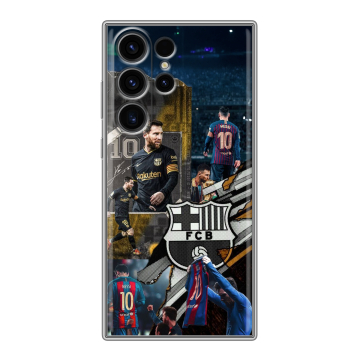 Силиконовый чехол на Samsung Galaxy S23 Ultra с принтом Messi Barcelona Силиконовый чехол на Samsung Galaxy S23 Ultra с принтом Messi Barcelona