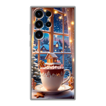 Силиконовый чехол на Samsung Galaxy S23 Ultra с принтом Новый год