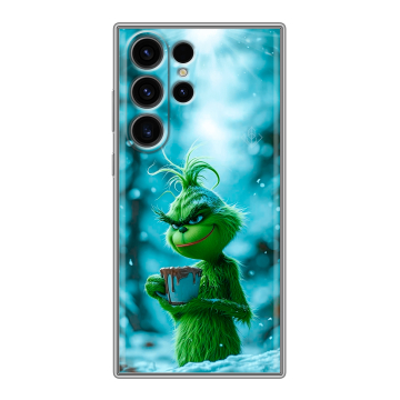 Силиконовый чехол на Samsung Galaxy S23 Ultra с принтом Новый год гринч