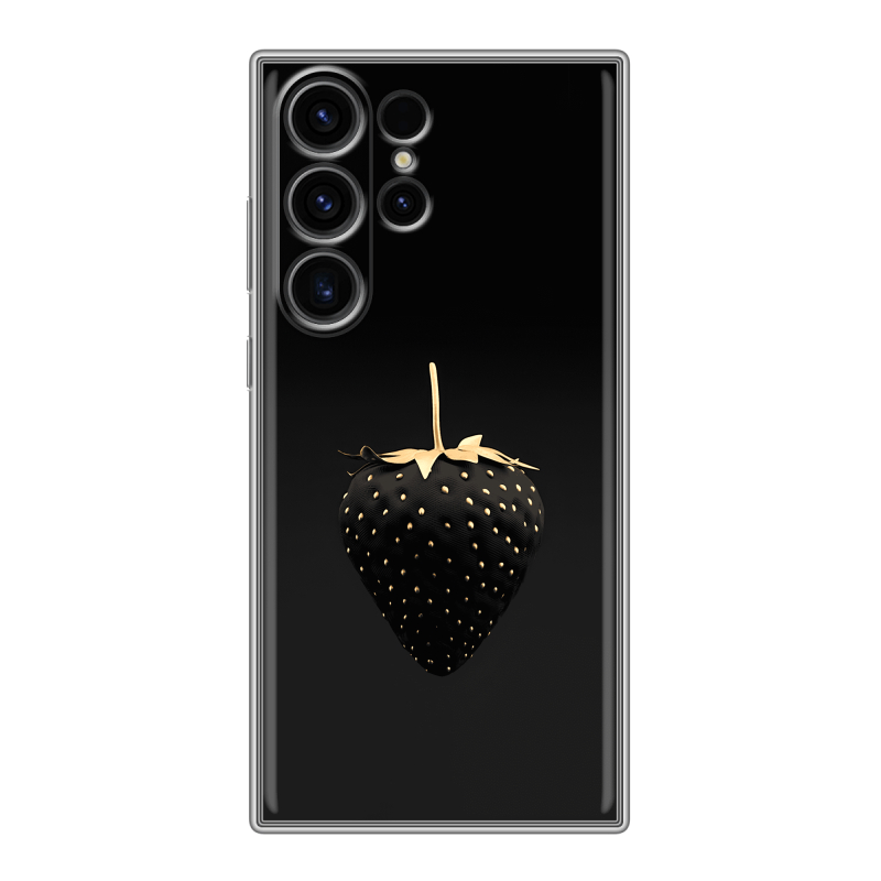 Силиконовый чехол на Samsung Galaxy S23 Ultra с принтом Черная клубника Силиконовый чехол на Samsung Galaxy S23 Ultra с принтом Черная клубника