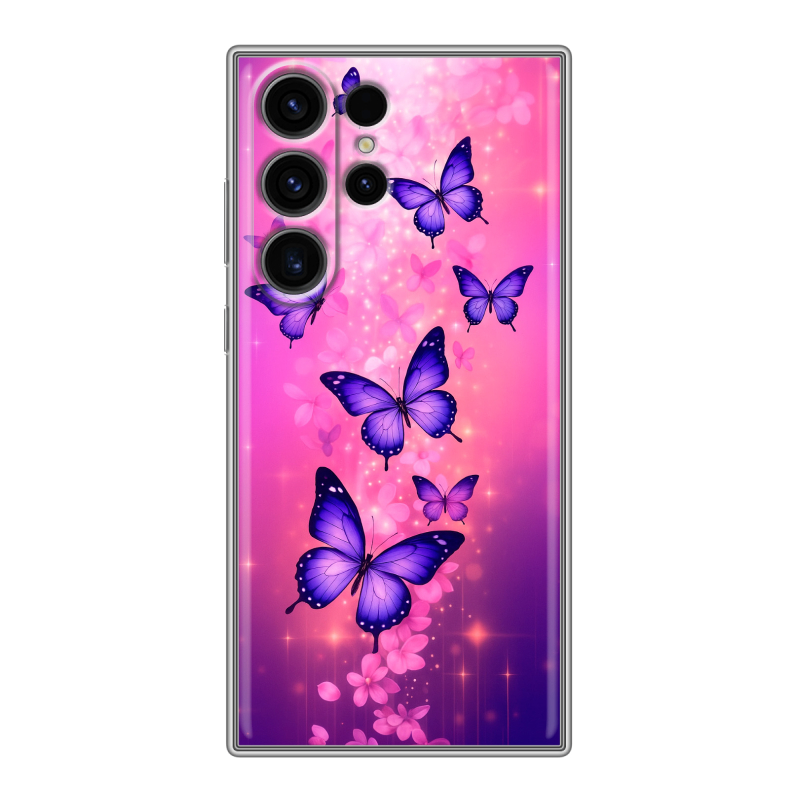 Силиконовый чехол на Samsung Galaxy S23 Ultra с принтом Бабочки Силиконовый чехол на Samsung Galaxy S23 Ultra с принтом Бабочки