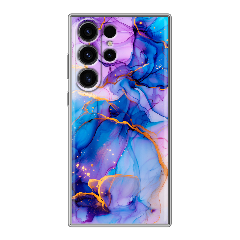 Силиконовый чехол на Samsung Galaxy S23 Ultra с принтом синий мрамор Силиконовый чехол на Samsung Galaxy S23 Ultra с принтом синий мрамор