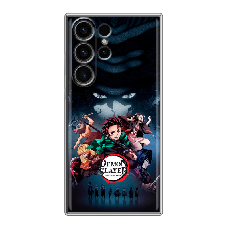 Силиконовый чехол на Samsung Galaxy S23 Ultra с принтом Demon Slayer Клинок рассекающий демонов Силиконовый чехол на Samsung Galaxy S23 Ultra с принтом Demon Slayer Клинок рассекающий демонов