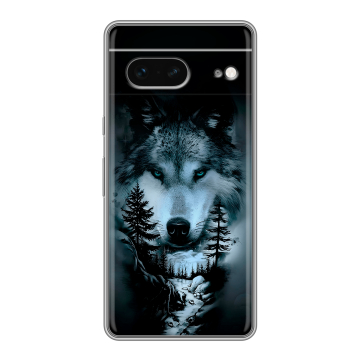 Силиконовый чехол на Google Pixel 7 с принтом Лесной волк