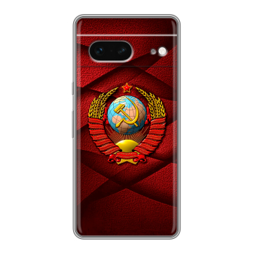 Силиконовый чехол на Google Pixel 7 с принтом Герб СССР