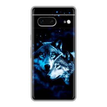 Силиконовый чехол на Google Pixel 7 с принтом Волки