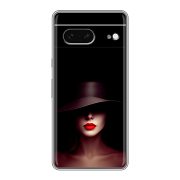 Силиконовый чехол на Google Pixel 7 с принтом Девушка в шляпе Силиконовый чехол на Google Pixel 7 с принтом Девушка в шляпе
