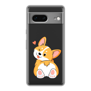 Силиконовый чехол на Google Pixel 7 с принтом Корги Силиконовый чехол на Google Pixel 7 с принтом Корги